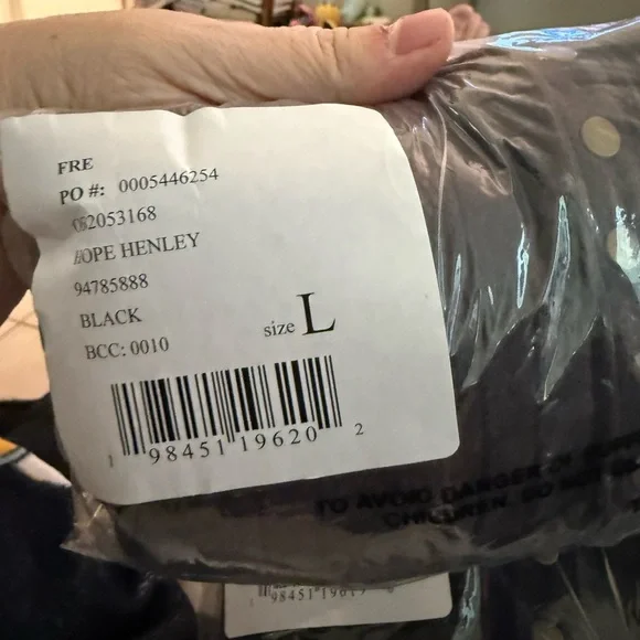 Free People We The Free Hope POINTELLE Henley Charcoal Black Top NWT M L XL - Picture 9 of 15